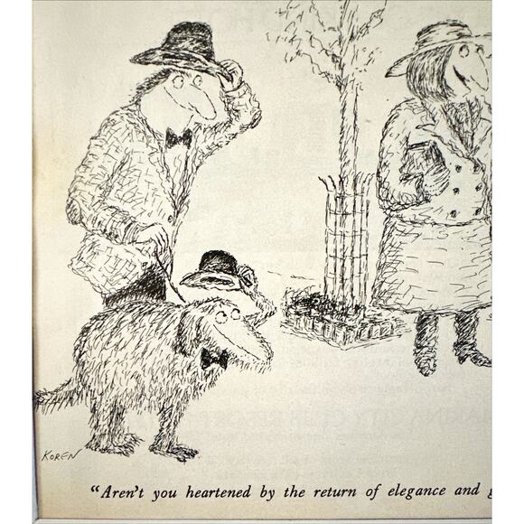 Framed Vintage New Yorker Magazine 8x10 Koren Cartoon Clipping Good Manners - Picture 2 of 3